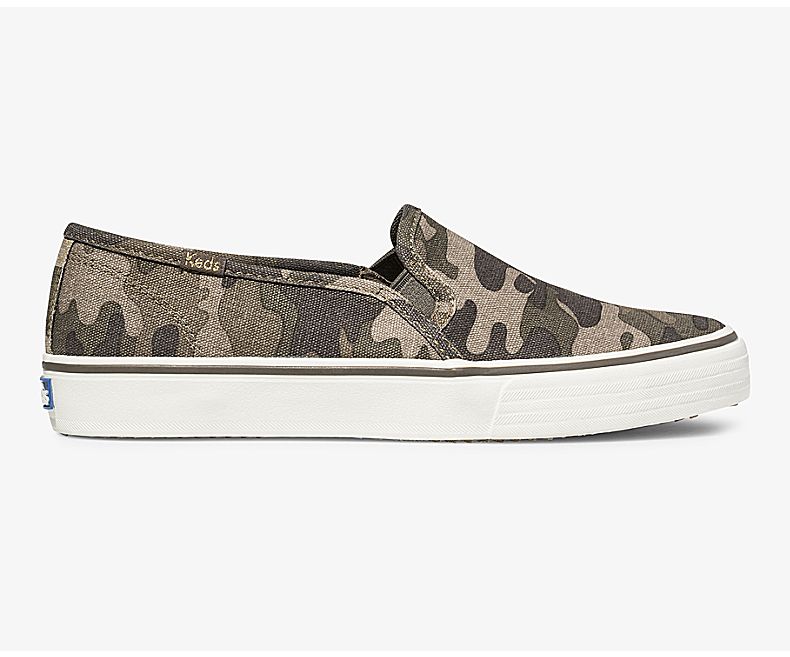 Keds Women's Washable Double Decker Camo Olive Multicolor Slip On Shoes - DK9025648
